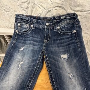 Miss Me Dark Blue Distressed Skinny Jeans